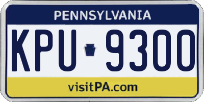 PA license plate KPU9300