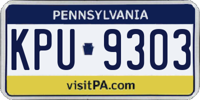 PA license plate KPU9303