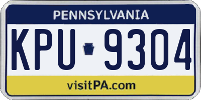 PA license plate KPU9304