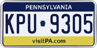 PA license plate KPU9305