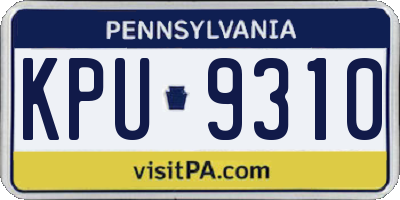 PA license plate KPU9310