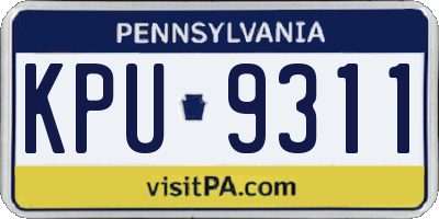 PA license plate KPU9311