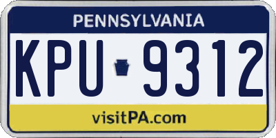 PA license plate KPU9312