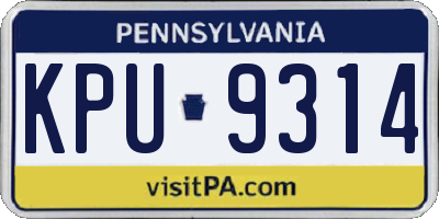 PA license plate KPU9314