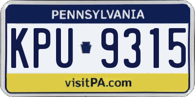 PA license plate KPU9315