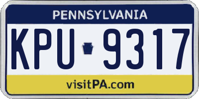 PA license plate KPU9317