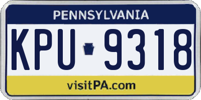 PA license plate KPU9318