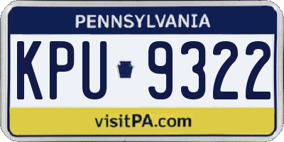 PA license plate KPU9322