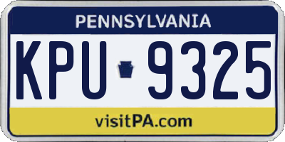 PA license plate KPU9325