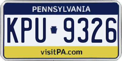 PA license plate KPU9326