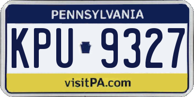 PA license plate KPU9327