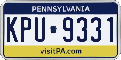PA license plate KPU9331