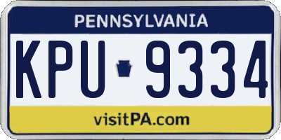 PA license plate KPU9334
