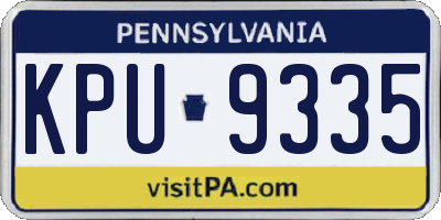 PA license plate KPU9335