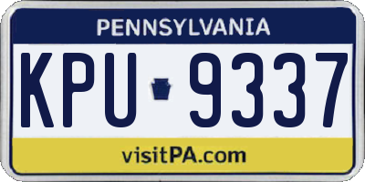 PA license plate KPU9337
