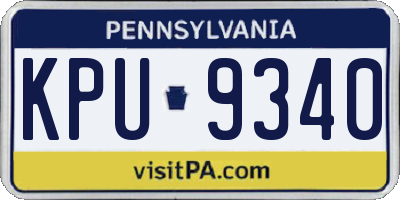 PA license plate KPU9340