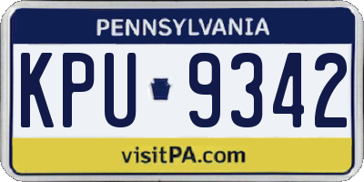 PA license plate KPU9342