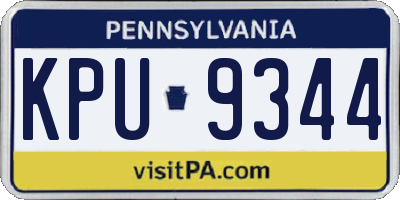 PA license plate KPU9344