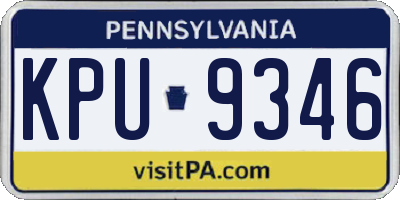 PA license plate KPU9346