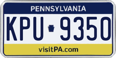 PA license plate KPU9350