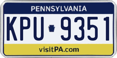 PA license plate KPU9351