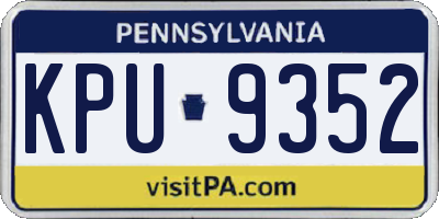 PA license plate KPU9352