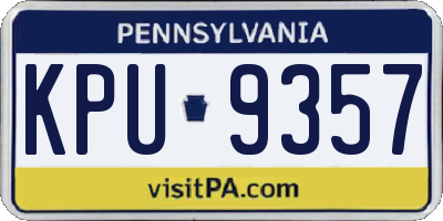 PA license plate KPU9357