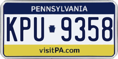 PA license plate KPU9358
