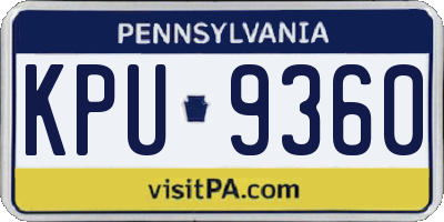 PA license plate KPU9360