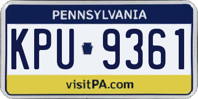 PA license plate KPU9361