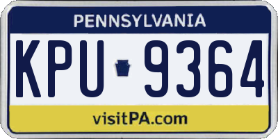 PA license plate KPU9364