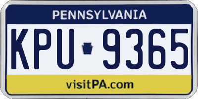 PA license plate KPU9365