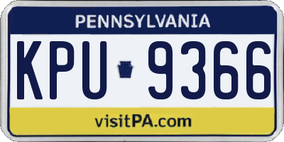 PA license plate KPU9366