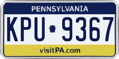 PA license plate KPU9367