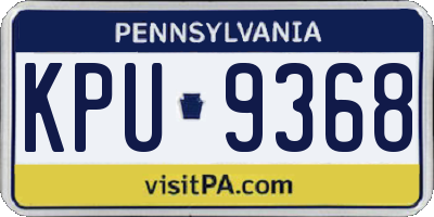 PA license plate KPU9368