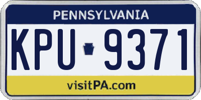 PA license plate KPU9371