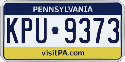 PA license plate KPU9373