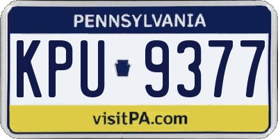 PA license plate KPU9377