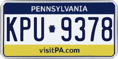 PA license plate KPU9378