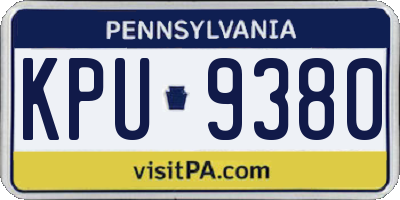 PA license plate KPU9380