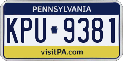 PA license plate KPU9381