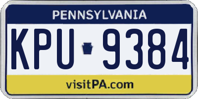 PA license plate KPU9384