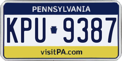 PA license plate KPU9387