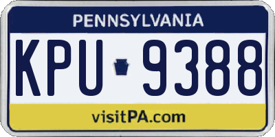 PA license plate KPU9388