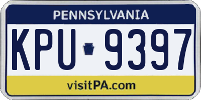 PA license plate KPU9397