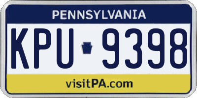 PA license plate KPU9398
