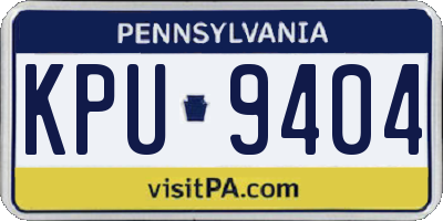 PA license plate KPU9404