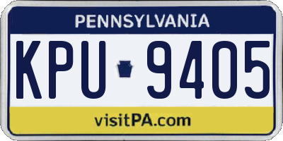 PA license plate KPU9405