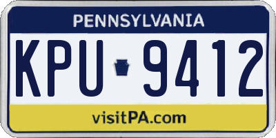 PA license plate KPU9412