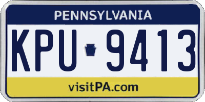 PA license plate KPU9413